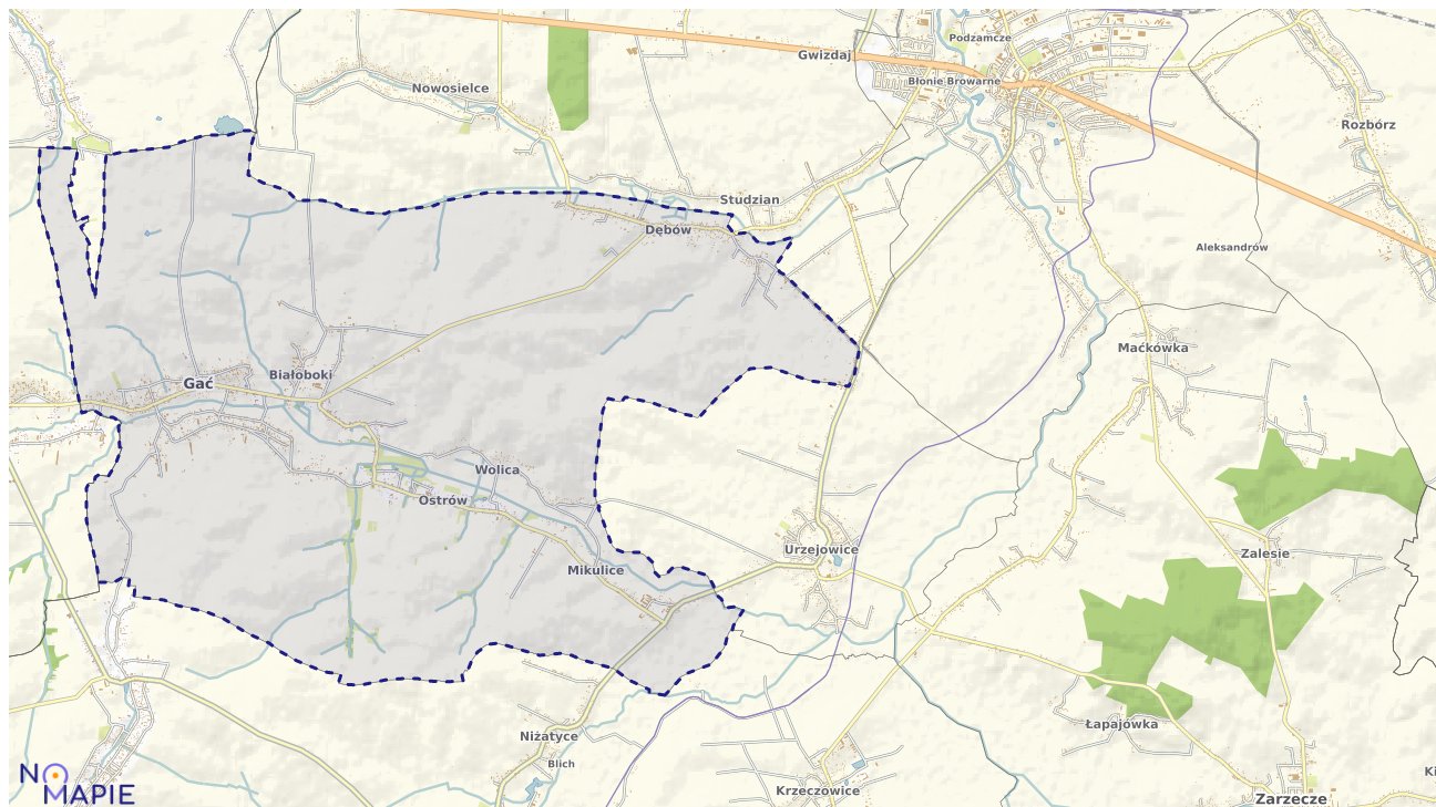 Mapa uzbrojenia terenu Gaci